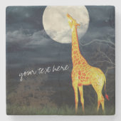 Giraffe en maan | Aangepast Onderzetter Drink Ston (Voorkant)