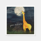 Giraffe en maan | Aangepast papier — luiers Servetten (Voorkant)