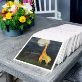 Giraffe en maan | Aangepast papier — luiers Servetten