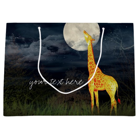 Giraffe en maan | Aangepaste cadeautas (Voorkant)
