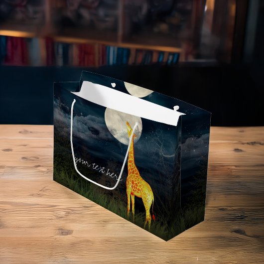 Giraffe en maan | Aangepaste cadeautas