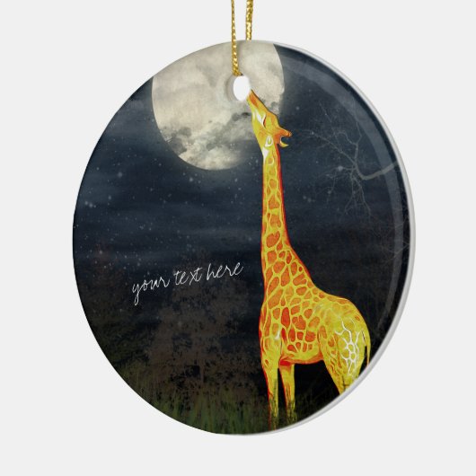 Giraffe en maan | Aangepaste decoratie van Ornamen (Links)