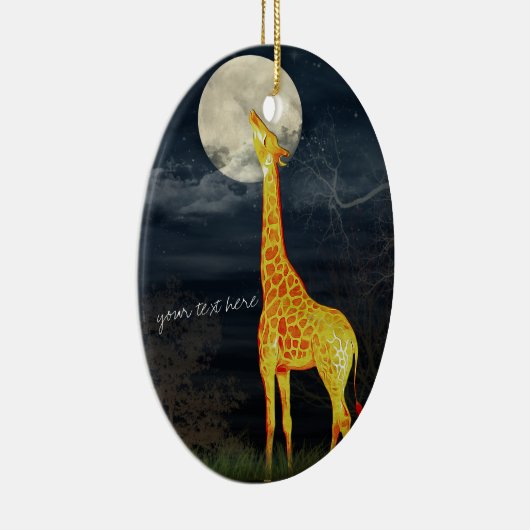 Giraffe en maan | Aangepaste decoratie van Ornamen (Rechts)
