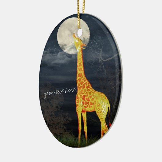 Giraffe en maan | Aangepaste decoratie van Ornamen (Links)