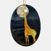 Giraffe en maan | Aangepaste decoratie van Ornamen (Achterkant)