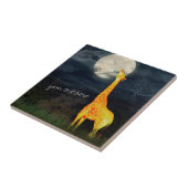 Giraffe en Maan | Aangepaste Keramische Fototegel Tegeltje (Zijkant)