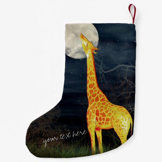 Giraffe en maan | Aangepaste kerststop Kleine Kerstsok (Achterkant)