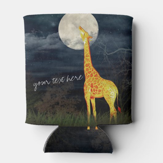 Giraffe en maan | Aangepaste Koelbox flesjes Blikjeskoeler (Achterkant)
