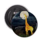Giraffe en maan | Aangepaste opening voor magneten Button Flesopener (Voorkant)