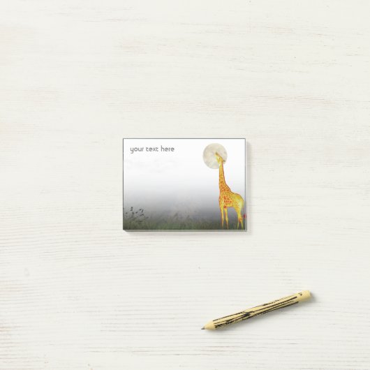 Giraffe en maan | Aangepaste Post-it® notes (Op bureau)