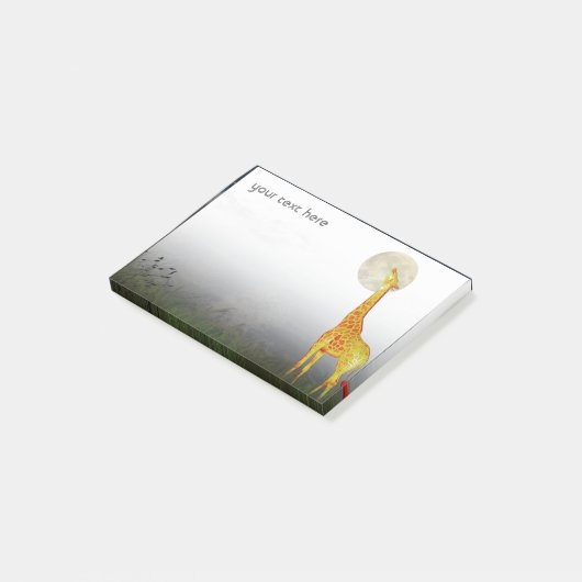Giraffe en maan | Aangepaste Post-it® notes (Schuin)