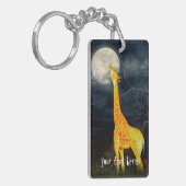 Giraffe en maan | Aangepaste Sleutelhanger (Voorkant Links)