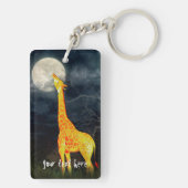 Giraffe en maan | Aangepaste Sleutelhanger (achterkant)