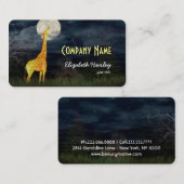 Giraffe en maan | Aangepaste Visitekaartjes (Voorkant / Achterkant)