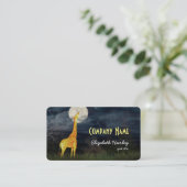 Giraffe en maan | Aangepaste Visitekaartjes (Staand voorkant)