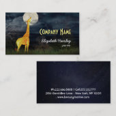 Giraffe en maan | Aangepaste Visitekaartjes (Voorkant / Achterkant)