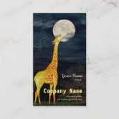 Giraffe en maan | Aangepaste Visitekaartjes (Voorkant)