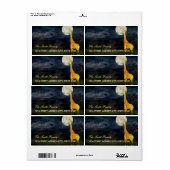 Giraffe en maan | Eigen verzendkosten/adreslabel Etiket (Full Sheet)
