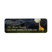 Giraffe en maan | Etiketten voor aangepaste retour (Voorkant)