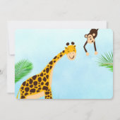 Giraffe en Monkey Safari of Zoo Feest Uitnodiging (Achterkant)