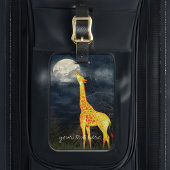 Giraffe en moon Aangepaste Bagagelabel lederen rie