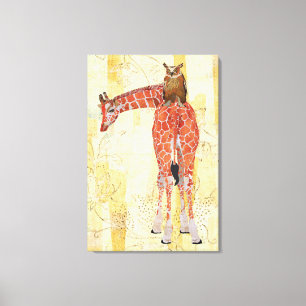 Giraffe- en oliescanvas canvas afdruk