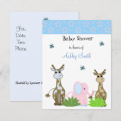 Giraffe en olifant Baby shower Kaart (Voorkant / Achterkant)