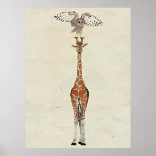 Giraffe en OWL Art Poster