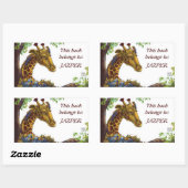 Giraffe en Oxpeckers Bookplate Rechthoekige Sticker (Vel)