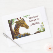 Giraffe en Oxpeckers Bookplate Rechthoekige Sticker (Envelop)