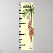 Giraffe- en palmboomgroeigrafiek poster (Voorkant)