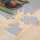 Giraffe en Panda Monogrammed Naam | Legpuzzel (Zijkant)