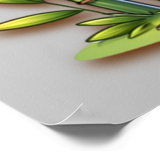 Giraffe en Panda Monogrammed Naam | Poster (Hoek)