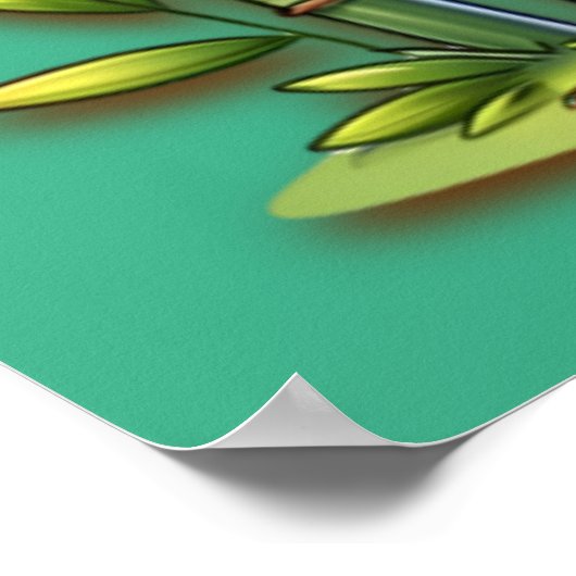 Giraffe en Panda Monogrammed Naam | Poster (Hoek)