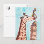 Giraffe en pannenkoeken briefkaart (Voorkant / Achterkant)