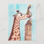 Giraffe en pannenkoeken briefkaart (Voorkant)