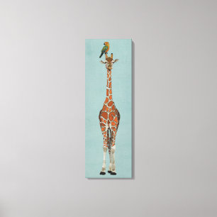 Giraffe en PARROT Canvas Afdruk