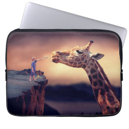 Giraffe- en peuterbeschermhoes laptop sleeve