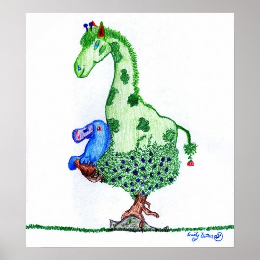 Giraffe en Platypus Poster (Voorkant)
