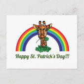 Giraffe en regenboogBriefkaart op de dag van de si Briefkaart (Voorkant)