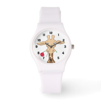 Giraffe en Roos horloge