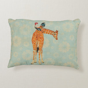 Giraffe- en roosterpiloot accent kussen