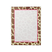 Giraffe en roze, aangepast Notitieblok (Linkerzijde)