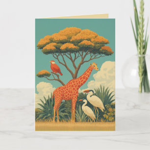 Giraffe en safari vogels