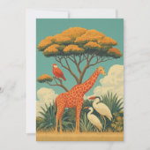 Giraffe en safari vogels kaart (Voorkant)