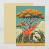 Giraffe en safari vogels kaart (Voorkant / Achterkant)