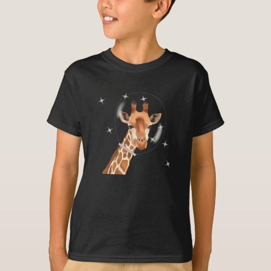 Giraffe en sterren in de ruimte t-shirt (Voorkant)