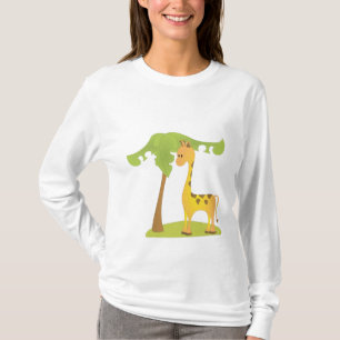 Giraffe en structuur t-shirt