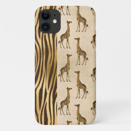 Giraffe en tijger afdrukken Gold Brown  afbeelding Case-Mate iPhone Case