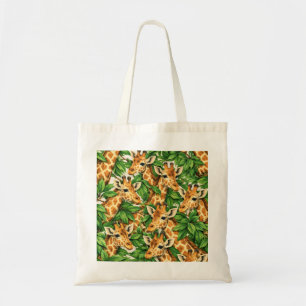Giraffe en Tropisch Bladeren Patroon Tote Bag